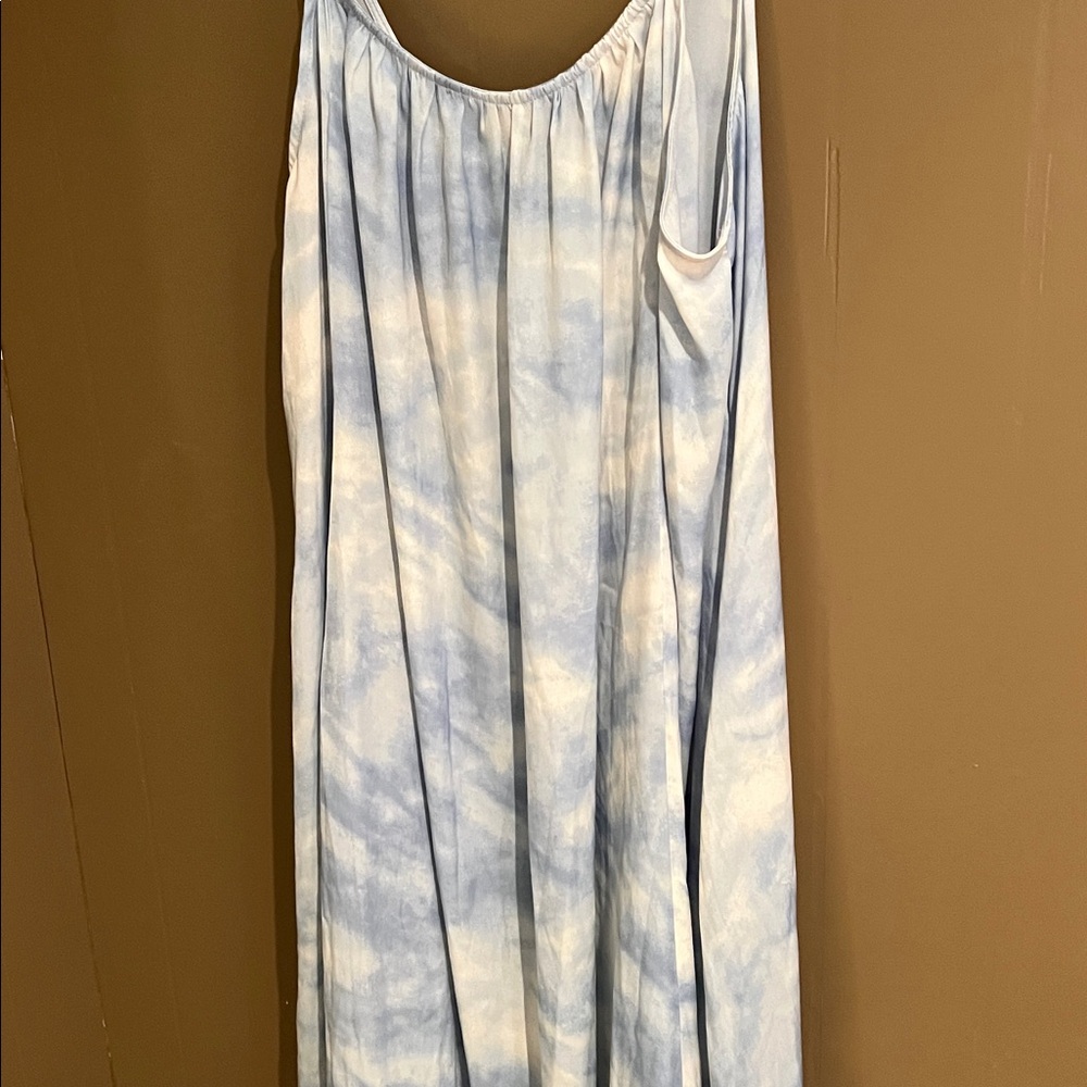 Free People Intimately Maxi Lounge Dress in Blue Floral Combo. Sz L - Picture 5 of 9